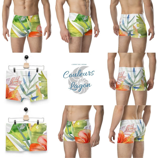 Boxers Caleçon Homme Floral PF13 Coléoptères - Couleurs Lagon