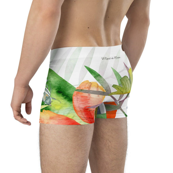 Boxers Caleçon Homme Floral PF14 Coléoptères Bananier - Couleurs Lagon