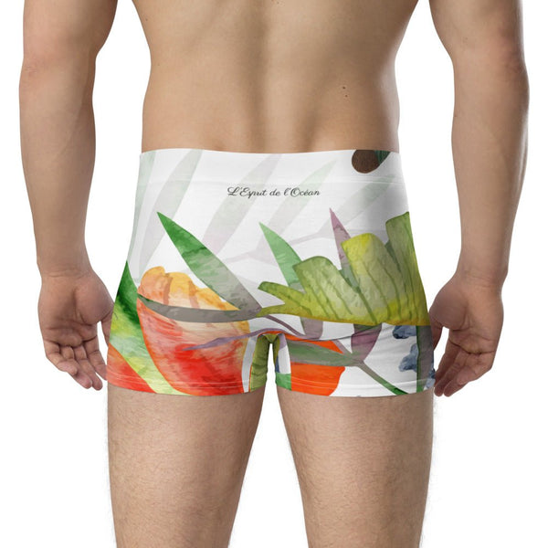 Boxers Caleçon Homme Floral PF14 Coléoptères Bananier - Couleurs Lagon