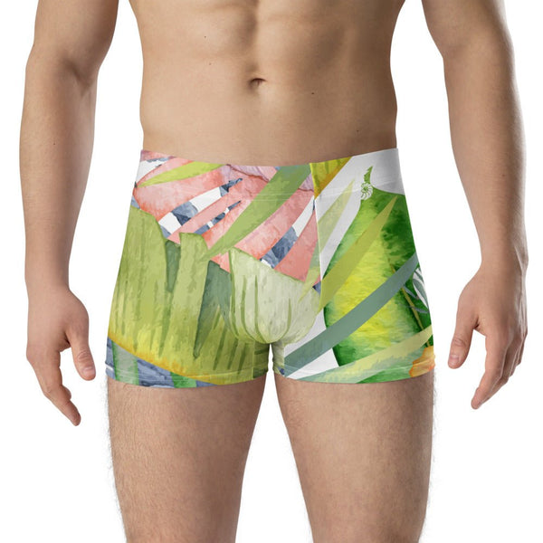 Boxers Caleçon Homme Floral PF14 Coléoptères Bananier - Couleurs Lagon