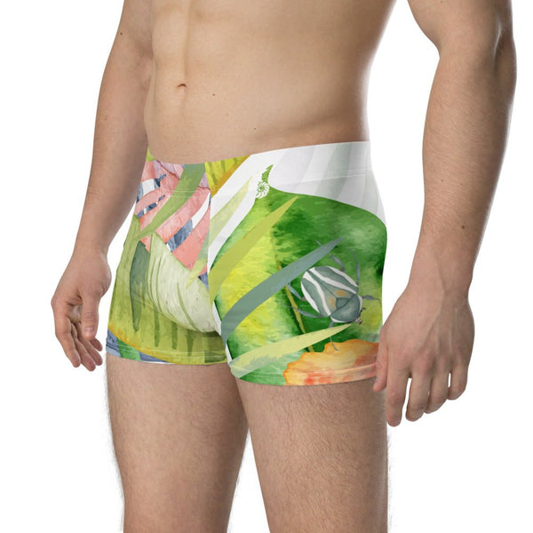 Boxers Caleçon Homme Floral PF14 Coléoptères Bananier - Couleurs Lagon