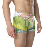 Boxers Caleçon Homme Floral PF14 Coléoptères Bananier - Couleurs Lagon