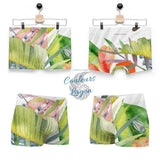 Boxers Caleçon Homme Floral PF14 Coléoptères Bananier - Couleurs Lagon