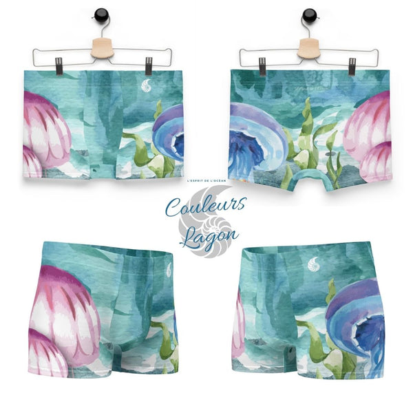 Boxers Caleçon Homme PM1 Océan Méduses - Couleurs Lagon