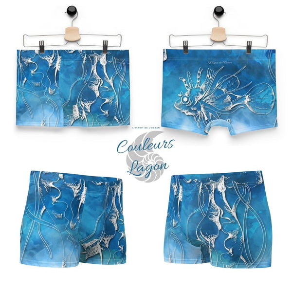 Boxers Caleçon Homme PM3 Bleu Poisson Dragon - Couleurs Lagon