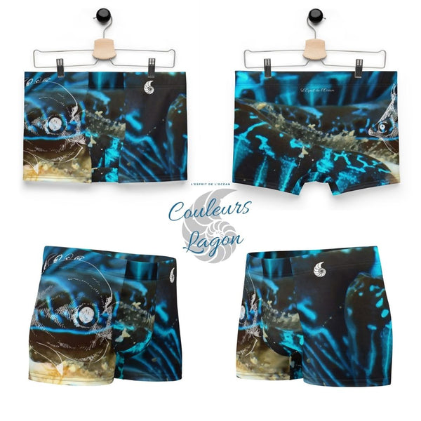 Boxers Homme Bleu Bénitier Poisson - Couleurs Lagon
