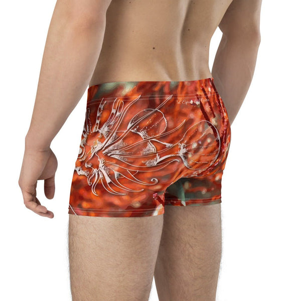 Boxers Homme Gorgones Rouge Poisson Dragon - Couleurs Lagon