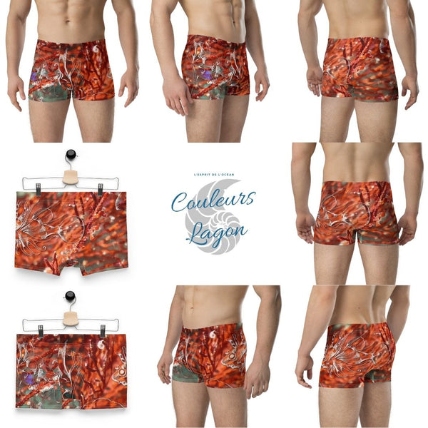 Boxers Homme Gorgones Rouge Poisson Dragon - Couleurs Lagon