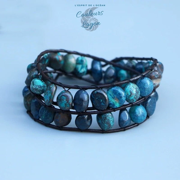 Bracelet 2 tours Bleu Turquoise - Couleurs Lagon