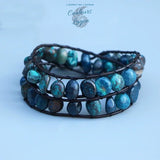 Bracelet 2 tours Bleu Turquoise - Couleurs Lagon