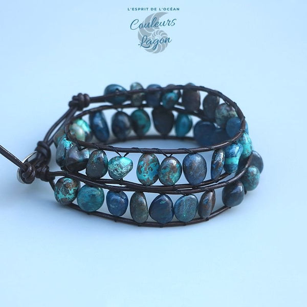 Bracelet 2 tours Bleu Turquoise - Couleurs Lagon