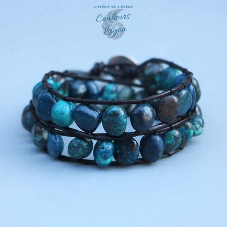 Bracelet 2 tours Bleu Turquoise - Couleurs Lagon