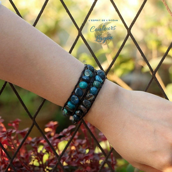 Bracelet 2 tours Bleu Turquoise - Couleurs Lagon