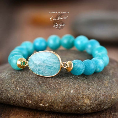Bracelet Amazonite Bleu Turquoise - Couleurs Lagon