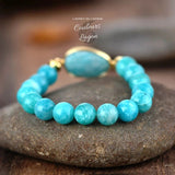 Bracelet Amazonite Bleu Turquoise - Couleurs Lagon