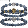 Bracelet Animaux Agates Onyx Dragon Bleu Nuit - Couleurs Lagon