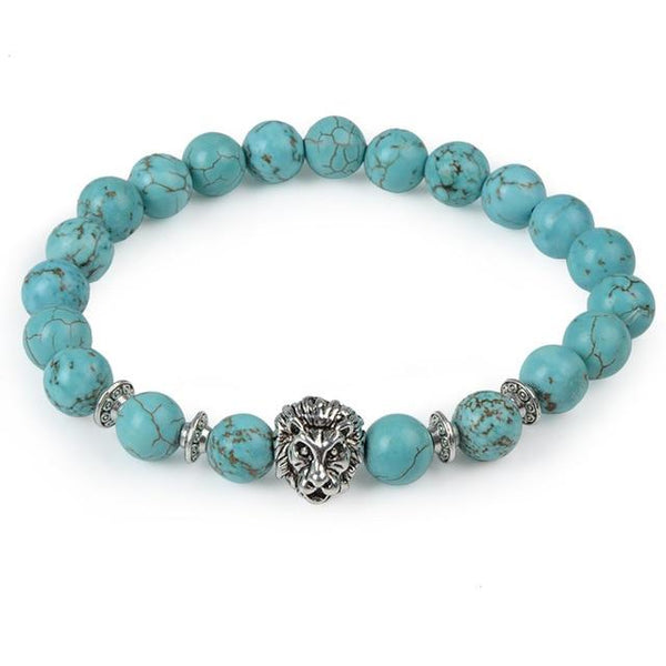 Bracelet Animaux Agates Onyx Dragon Bleu Nuit - Couleurs Lagon
