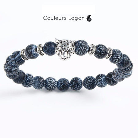 Bracelet Animaux Agates Onyx Dragon Bleu Nuit - Couleurs Lagon