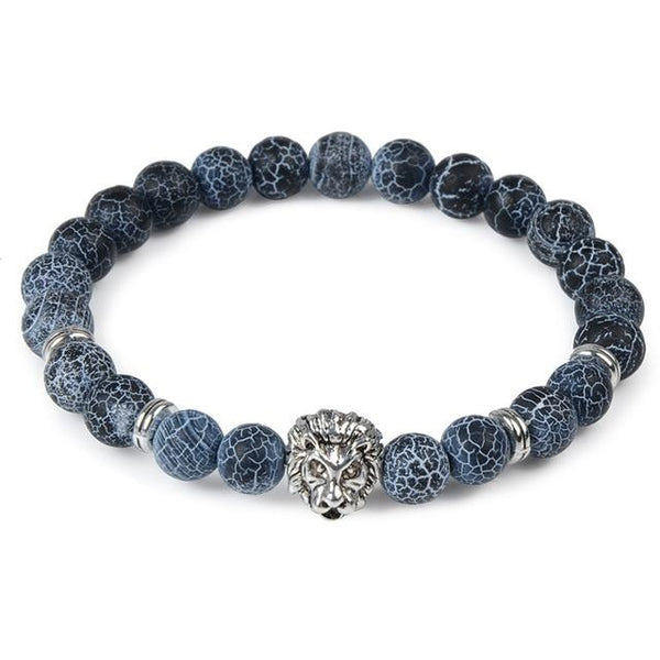 Bracelet Animaux Agates Onyx Dragon Bleu Nuit - Couleurs Lagon