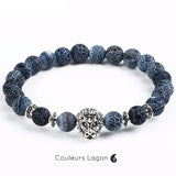 Bracelet Animaux Agates Onyx Dragon Bleu Nuit - Couleurs Lagon
