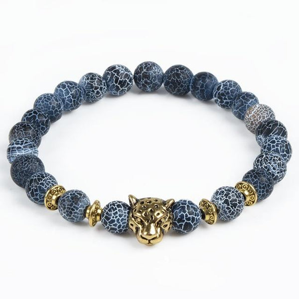 Bracelet Animaux Agates Onyx Dragon Bleu Nuit - Couleurs Lagon