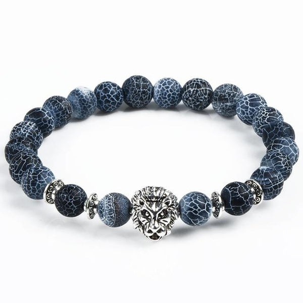 Bracelet Animaux Agates Onyx Dragon Bleu Nuit - Couleurs Lagon