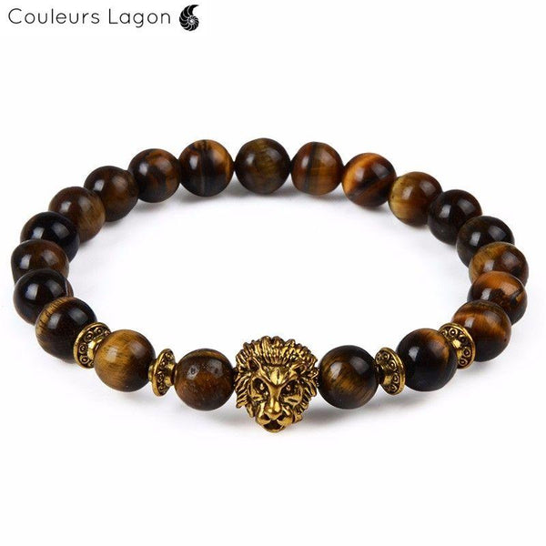 Bracelet Animaux Agates Onyx Dragon Bleu Nuit - Couleurs Lagon