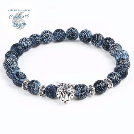 Bracelet Animaux Agates Onyx Dragon Bleu Nuit - Couleurs Lagon