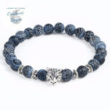 Bracelet Animaux Agates Onyx Dragon Bleu Nuit - Couleurs Lagon