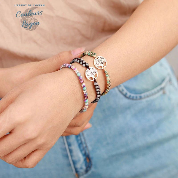 Bracelet arbre porte-bonheur des Amoureux - Couleurs Lagon