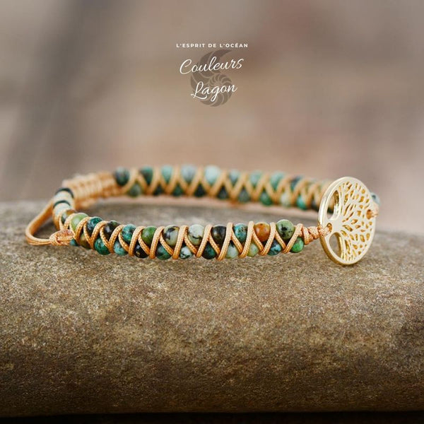 Bracelet arbre porte-bonheur des Amoureux - Couleurs Lagon