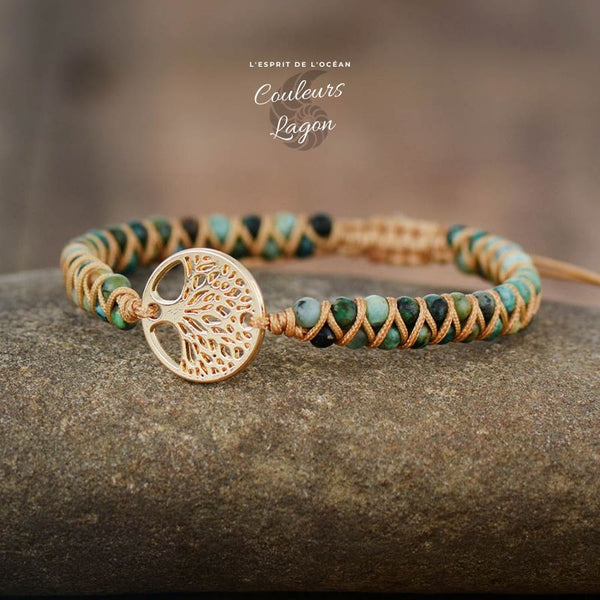 Bracelet arbre porte-bonheur des Amoureux - Couleurs Lagon