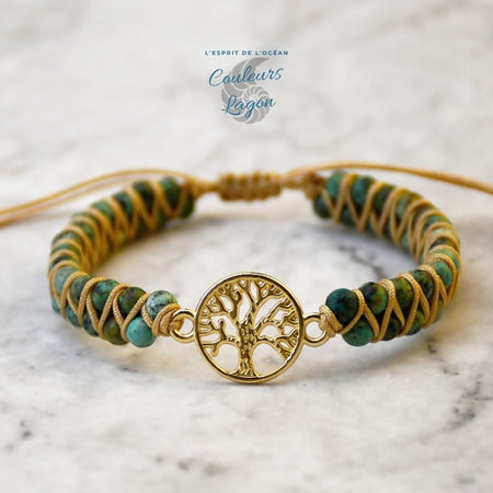 Bracelet arbre porte-bonheur des Amoureux - Couleurs Lagon