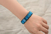 Bracelet Bleu Outremer Gouadeloupe Cuir et Pierres Naturelles Océan - Couleurs Lagon