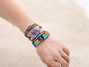 Bracelet Chakra Cuir & Pierres Naturelles Océan - Couleurs Lagon - association de bracelets