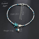 Bracelet de cheville Coquillage et Etoile de mer Couleurs Lagon - Couleurs Lagon