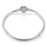boule à coeur en zircon - Bracelet de Luxe en Argent 925 Certifié - Couleurs Lagon
