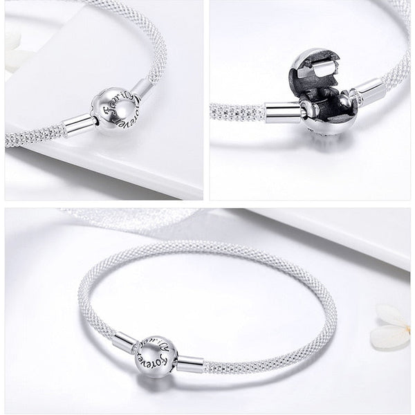 détail attache boule Family for ever - Bracelet de Luxe en Argent 925 Certifié - Couleurs Lagon