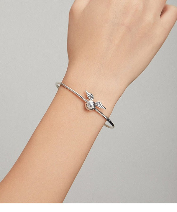 poignet boule étoilé avec ailes - Bracelet de Luxe en Argent 925 Certifié - Couleurs Lagon