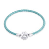 trêfle à 4 feuilles & bracelet tressé nylon bleu -Bracelet de Luxe en Argent 925 Certifié - Couleurs Lagon
