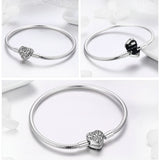 détail attache coeur - Bracelet de Luxe en Argent 925 Certifié - Couleurs Lagon