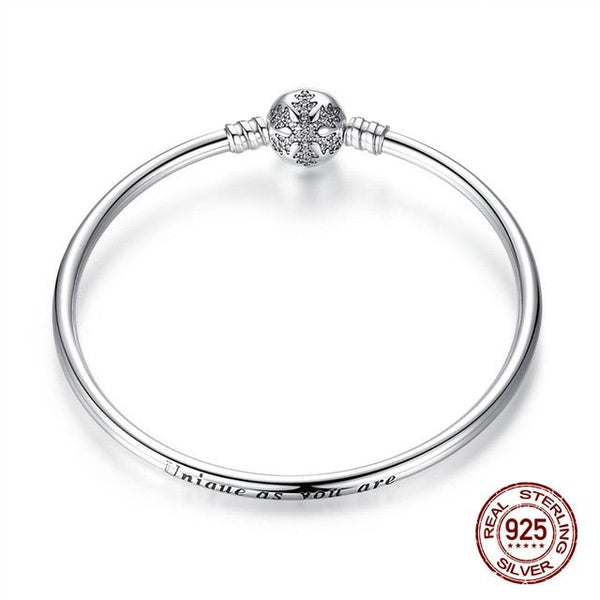 boule avec crystale de neige - Bracelet de Luxe en Argent 925 Certifié - Couleurs Lagon
