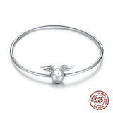 boule étoilé avec ailes - Bracelet de Luxe en Argent 925 Certifié - Couleurs Lagon
