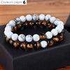 Bracelet Distance Couple Yoga en pierre naturelle - Couleurs Lagon