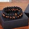 Bracelet Distance Couple Yoga en pierre naturelle - Couleurs Lagon