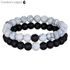 Bracelet Distance Couple Yoga en pierre naturelle - Couleurs Lagon
