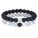 Bracelet Distance Couple Yoga en pierre naturelle - Couleurs Lagon