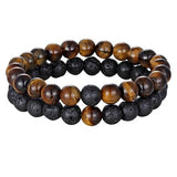 Bracelet Distance Couple Yoga en pierre naturelle - Couleurs Lagon
