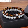 Bracelet Distance Couple Yoga en pierre naturelle - Couleurs Lagon