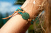 Bracelet En Cuir Et Pierre Bleu Naturel Véritable Diamètre 6mm Océan - Couleurs Lagon